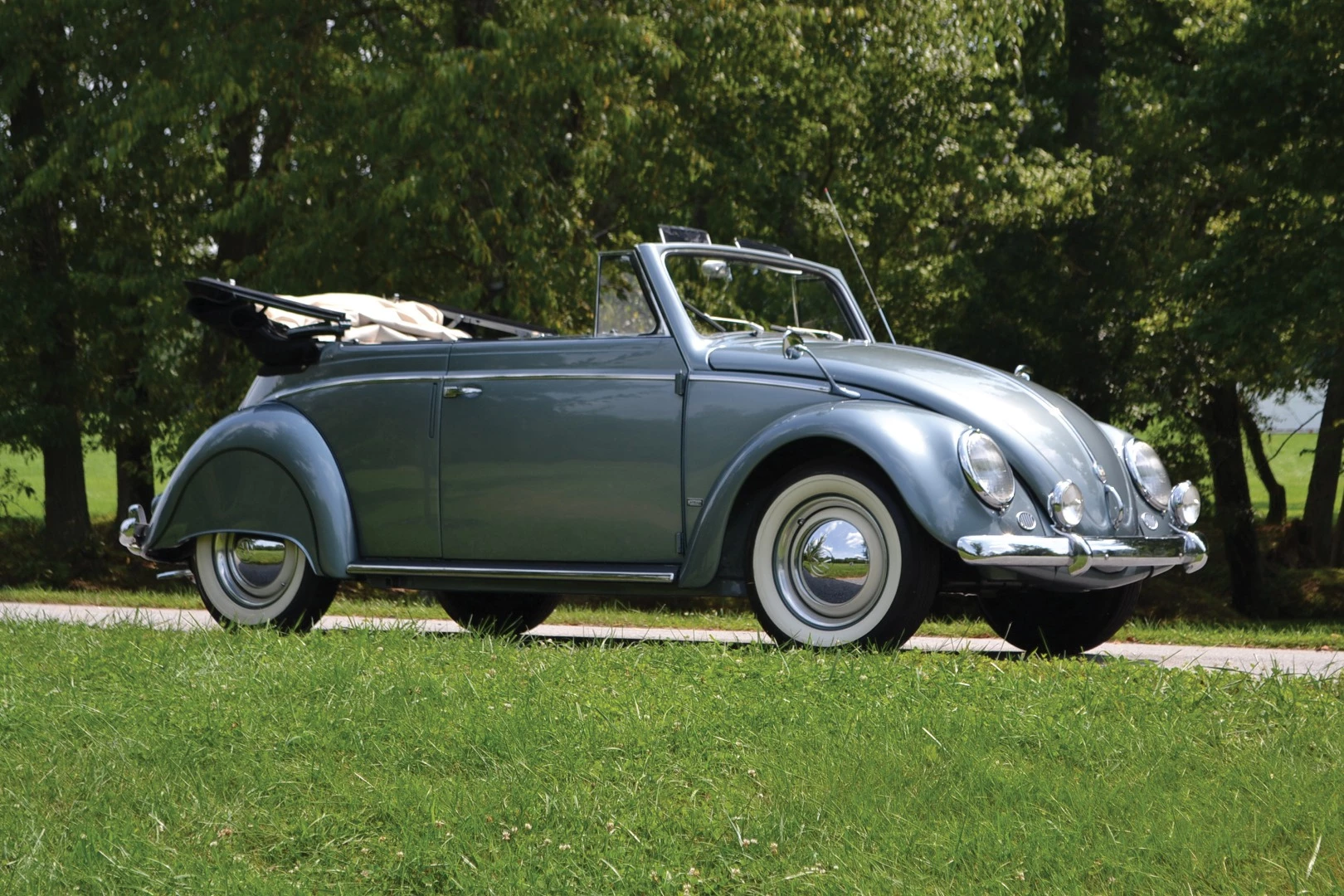 This 1955 Volkswagen Beetle Cabriolet by Karmann is currently the fourth most valuable Volkswagen Beetle ever sold at auction, fetching $82,500 at RM-Sothebys' 2015 Amelia Island auction. | Auction Link