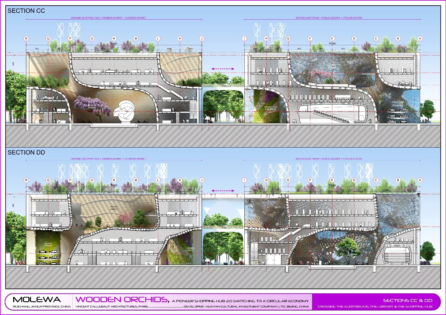 Large solar panel-clad canopies generate much of the electricity required, while solar heaters produce hot water