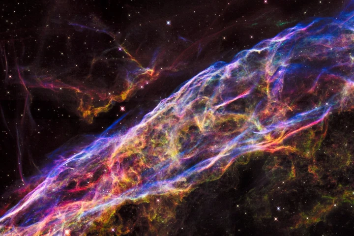 Veil nebula as seen from the Hubble Space Telescope