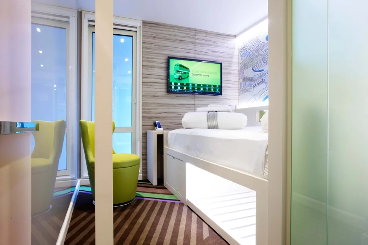 hub by Premier Inn is a new hotel chain that allows guests to search for rooms, book, check-in and control room facilities using a smartphone app
