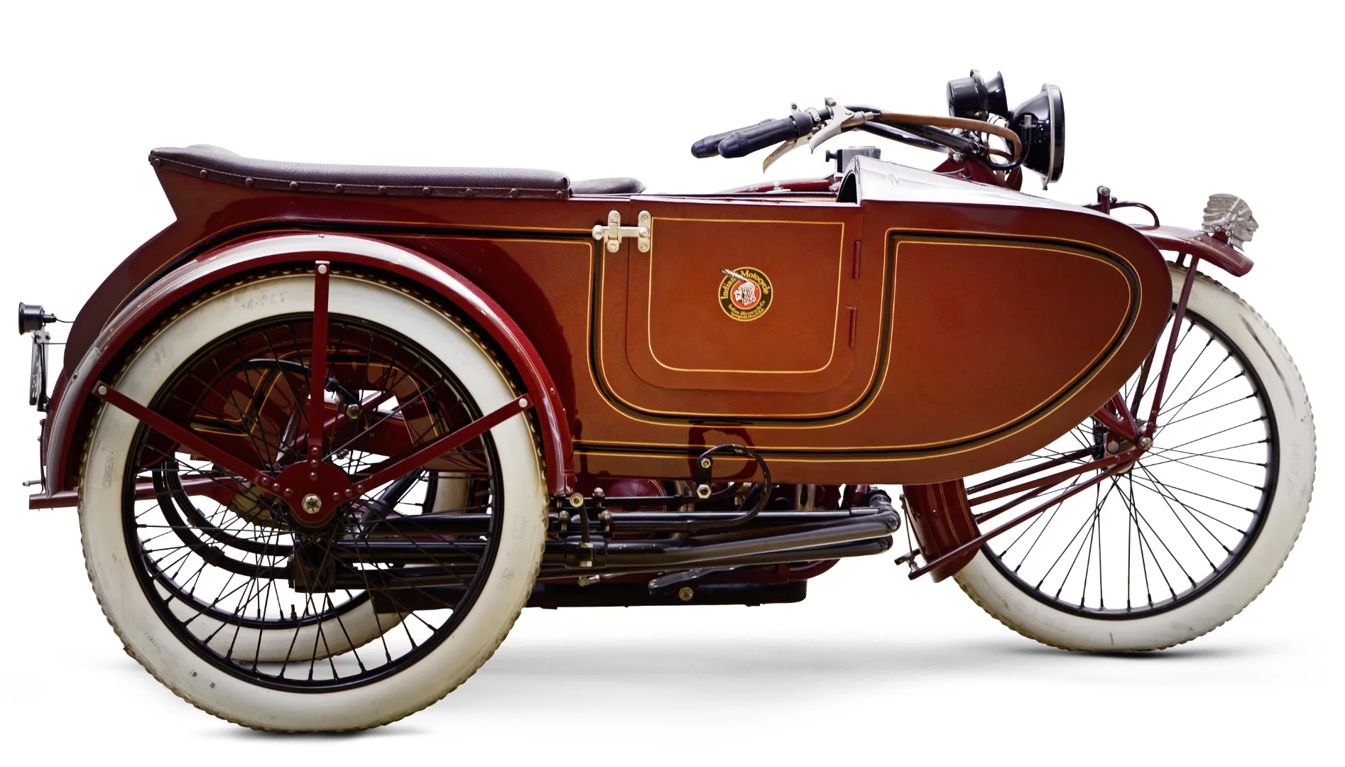 £25,300 ($39,062) – 1923 Indian 61ci Chief Motorcycle CombinationLot 48 at Bonhams Lonatti Collection held on 17 October, 2015Estimate: £20,000 - 25,000 ($31,000 - $38,500)