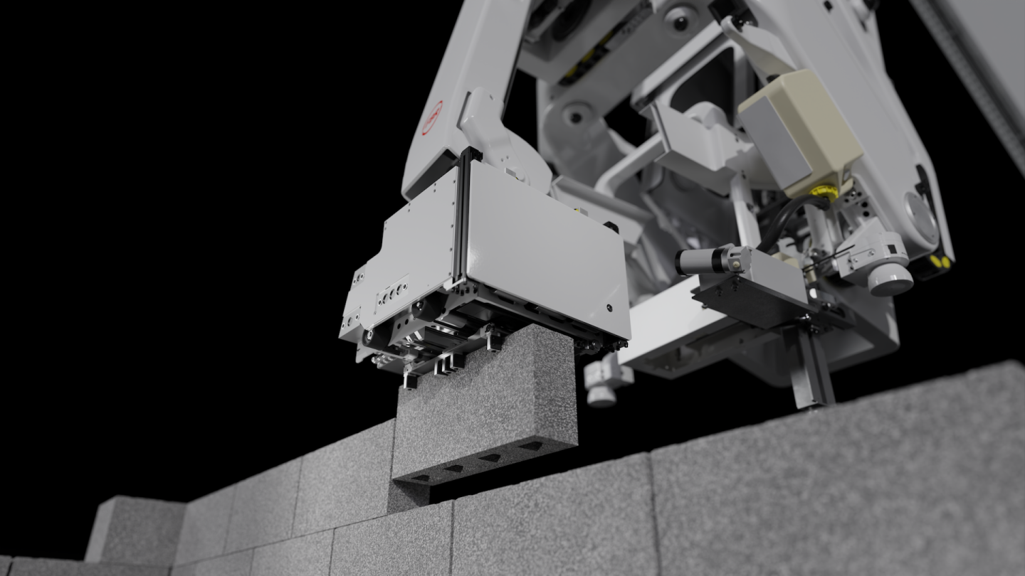 The system uses a construction adhesive that's stronger than mortar and dry within 45 minutes