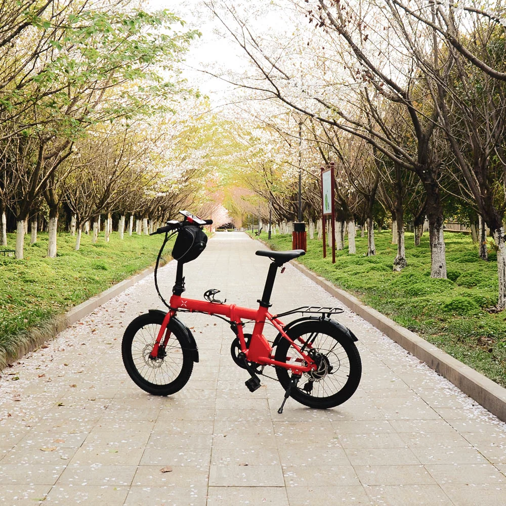 The H1 folding ebike features a 350-W hub motor and 7.5-Ah battery pack