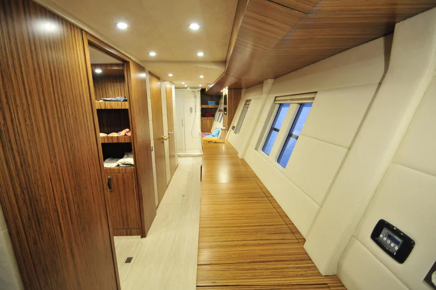 A peek inside the owner suite of the Solarwave 64