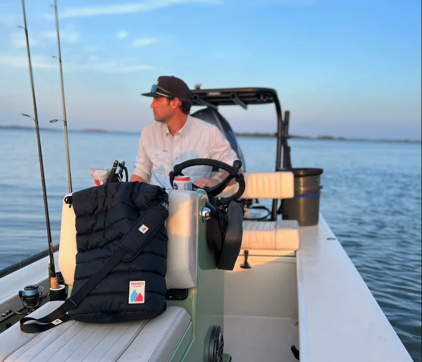 You could probably just use a regular hard or soft cooler on a boat like this, but the Monti cooler will still be easier to carry on and off and will pack away when not in use