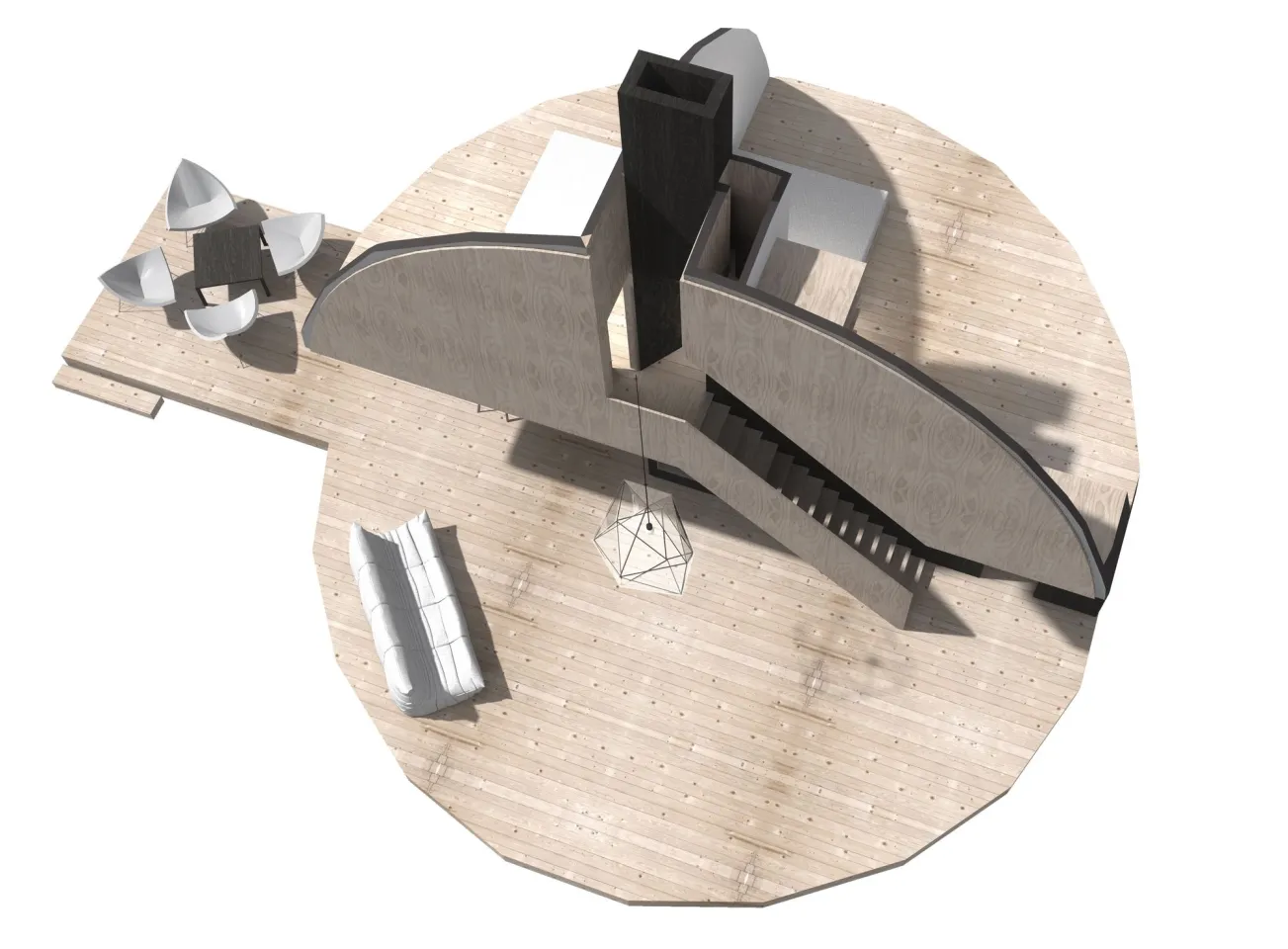 The interior design of the DOM(E) features an independent and self-supporting internal structure