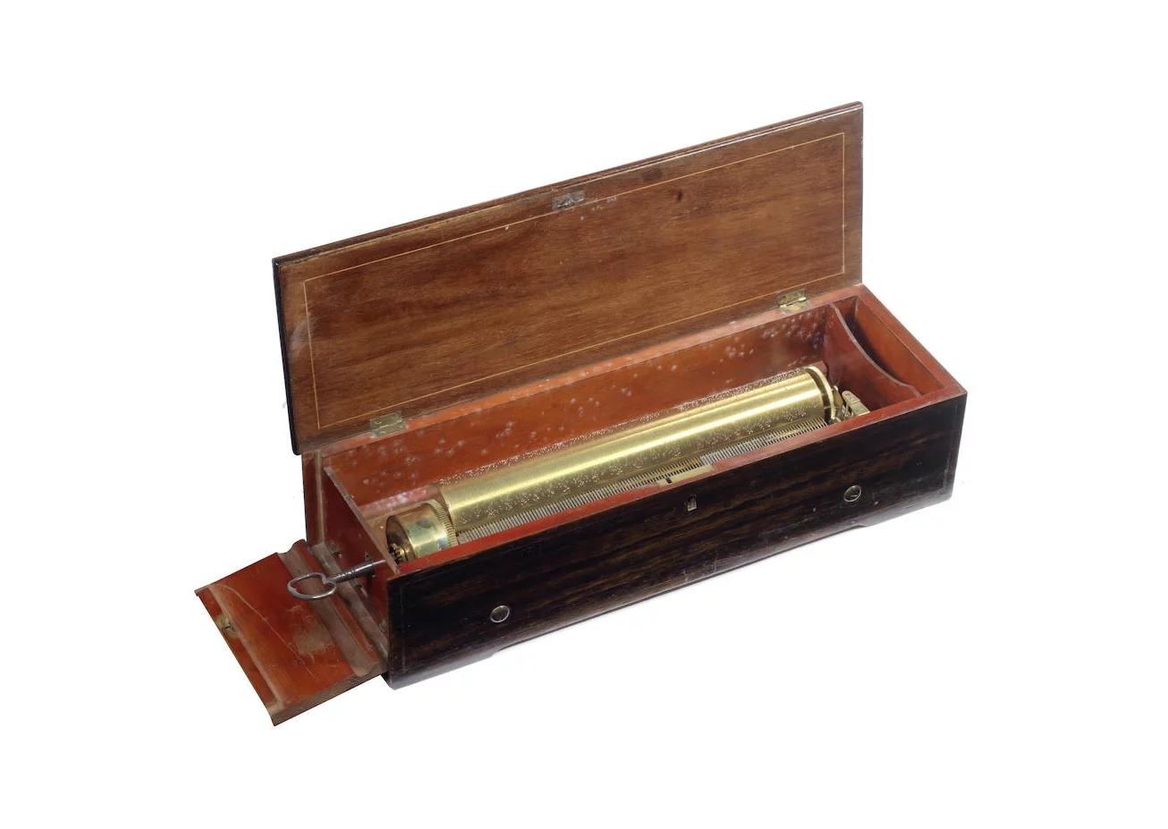 A forte piano key-wound cylinder musical box, Swiss, mid-19th century