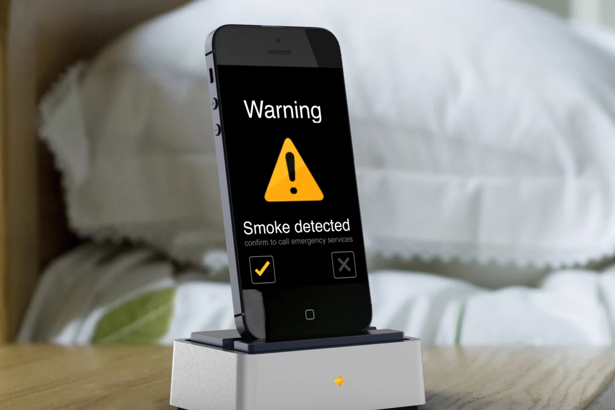 The Sense+ smartphone dock will sound an alert in the event of fire
