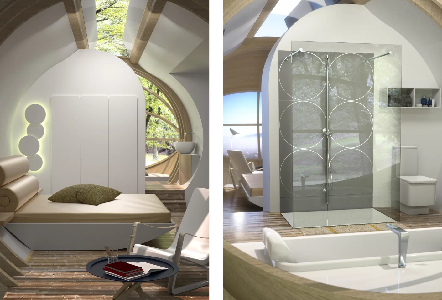 The dwelling is built from wood, steel, glass, and aluminum (Image: Estudibasic)