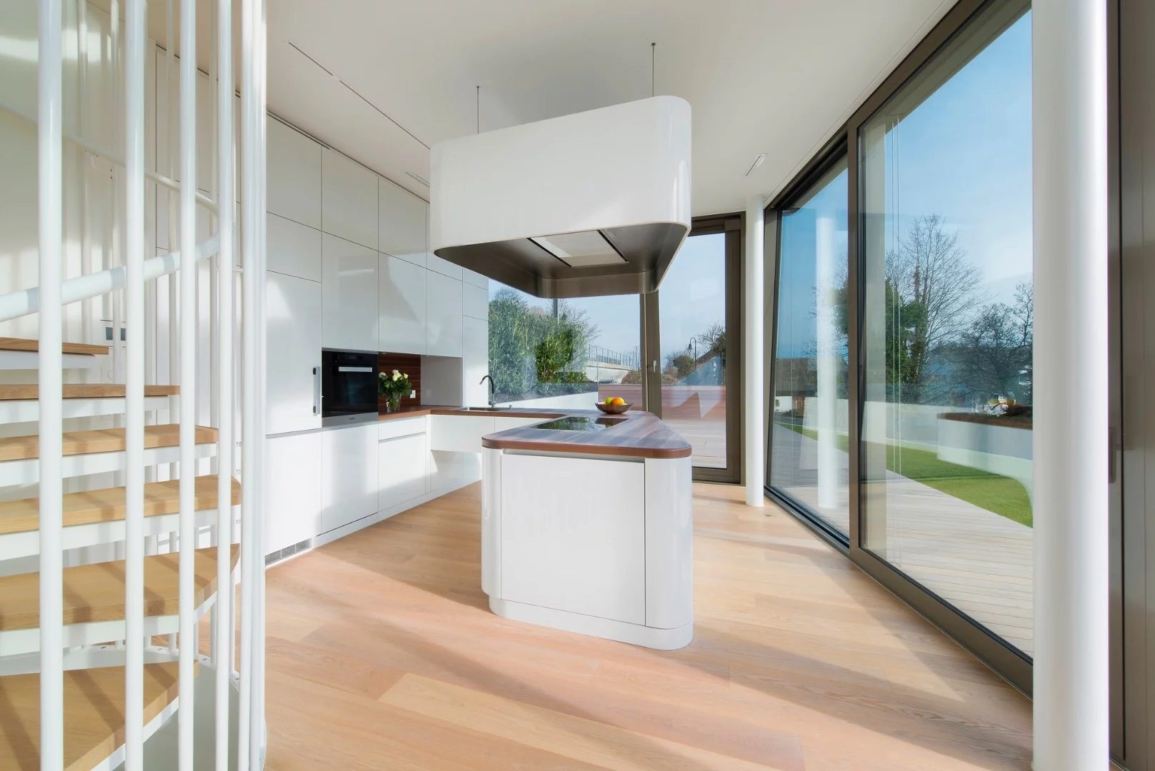 The home's interior layout is open and airy