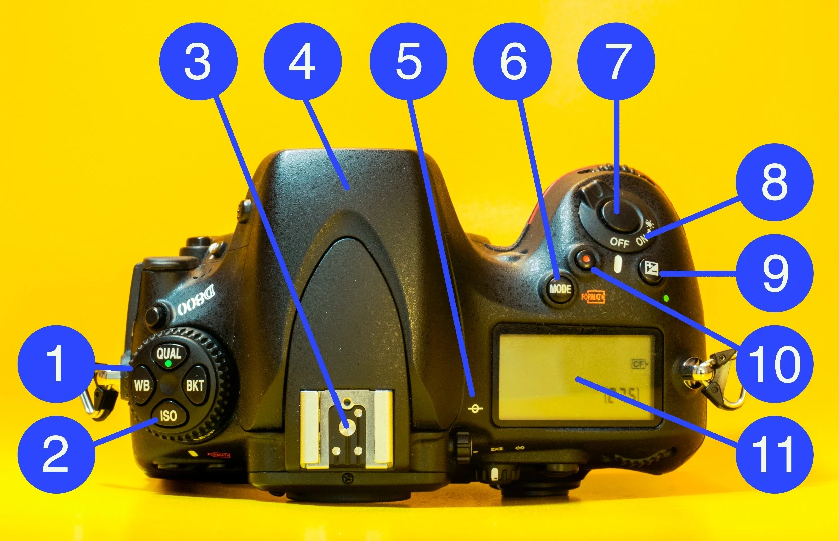 What does what on the top of a DSLR camera