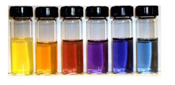 The color of a suspension of nanocages depends on the thickness of the cages' walls and the size of pores in those walls