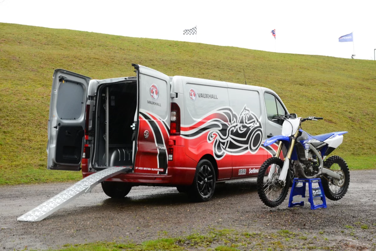The Vivaro Race Van Concept ready to roll with a Yamaha YZ450F