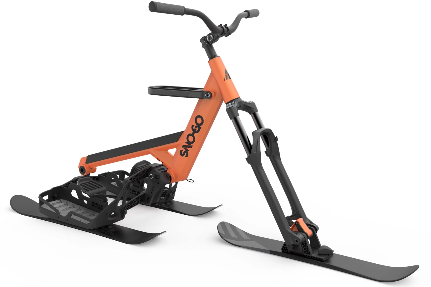 The Sno-Go Bike's front shock offers 140 mm of travel
