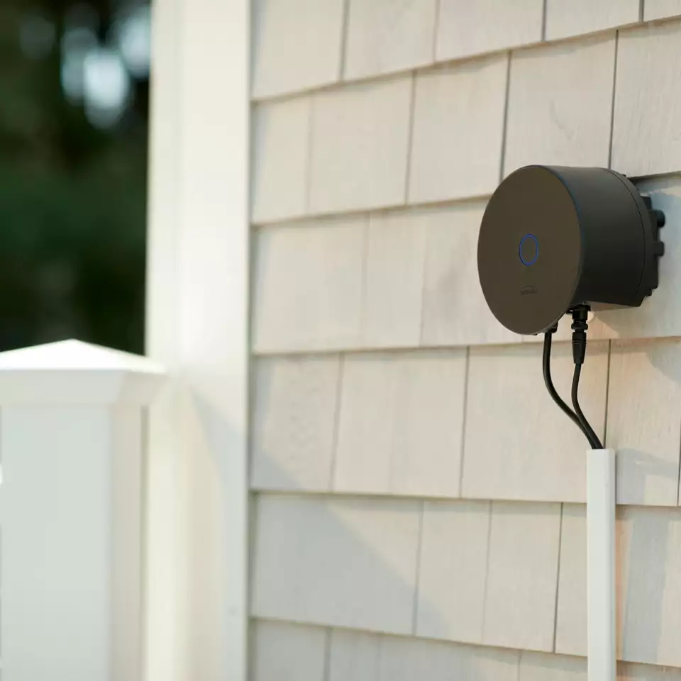 The base station plugs into a home outlet and ties all the repellers together into a system