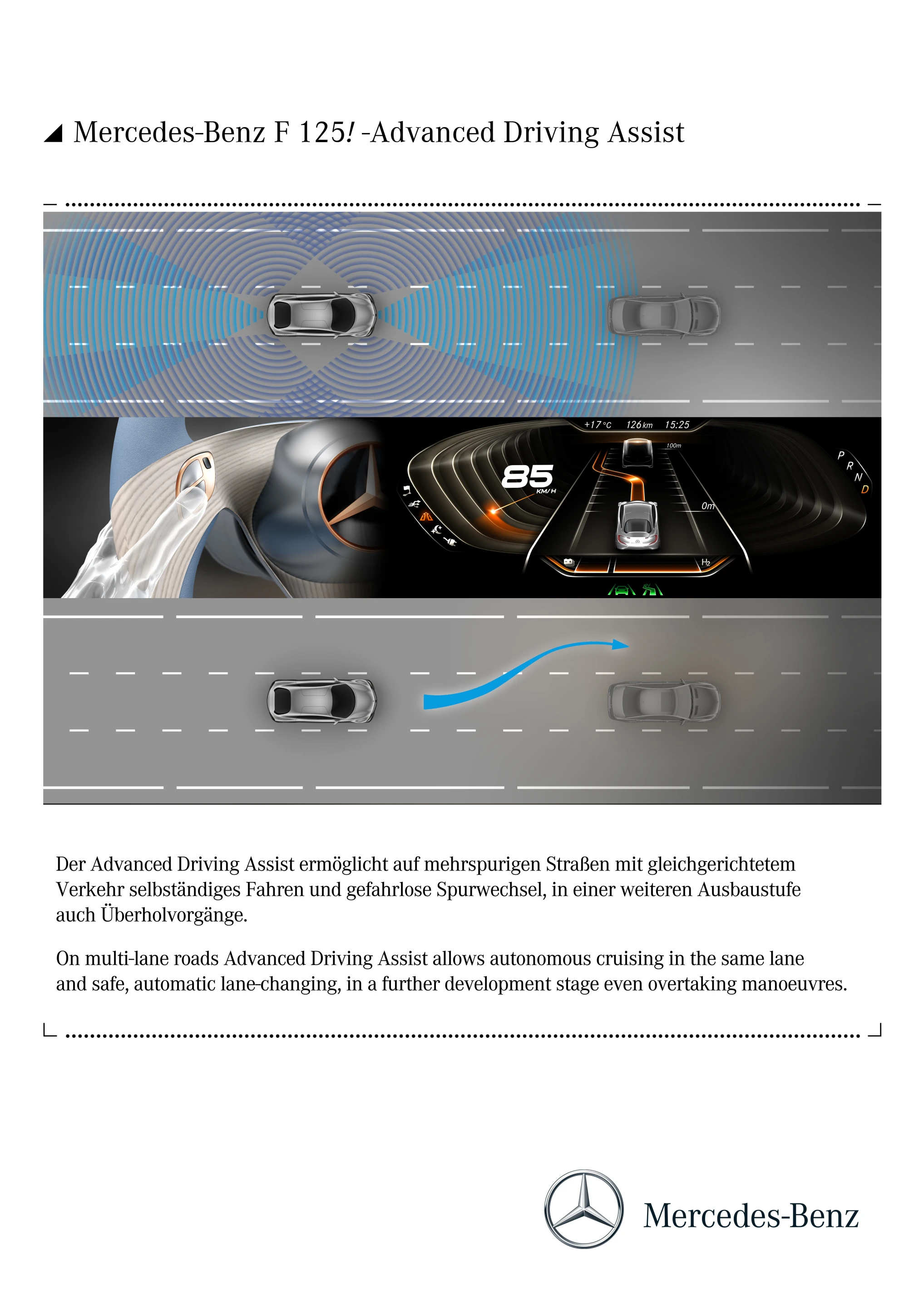 The Mercedes-Benz F 125! research vehicle's Advanced Driving Assist system