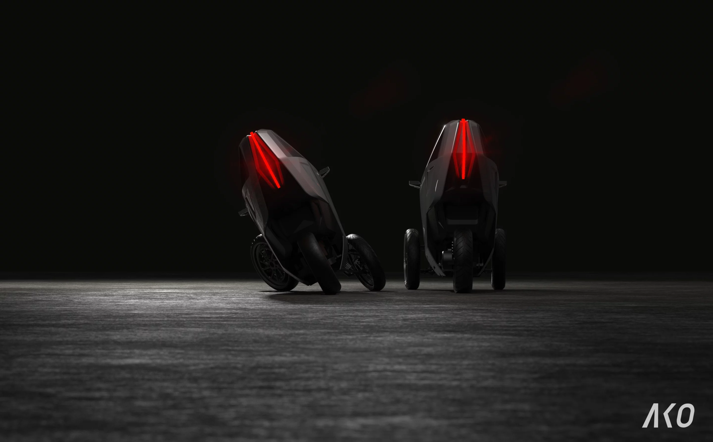 At slow speeds, the AKO Trike will steer normally, but at higher speeds the tilting mechanism allows the vehicle to lean into the corners