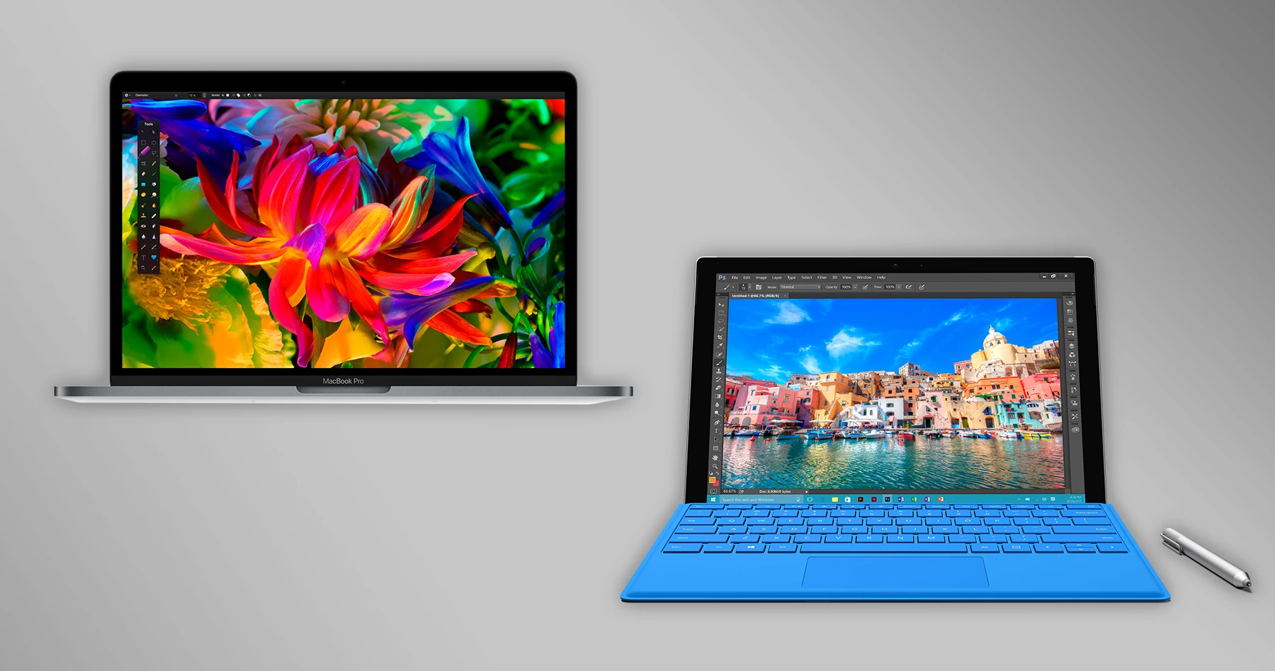 New Atlas compares the 2016 MacBook Pro (13-inch) with the Microsoft Surface Pro 4
