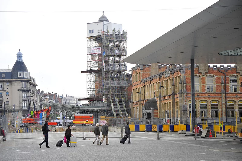 Hotel Gent rests atop the clock tower 23 meters (approx. 75 feet) above the bustling streets below