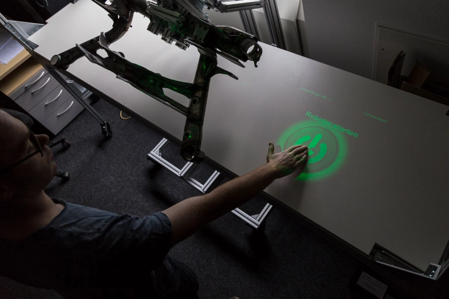 The system's gesture-recognition interface