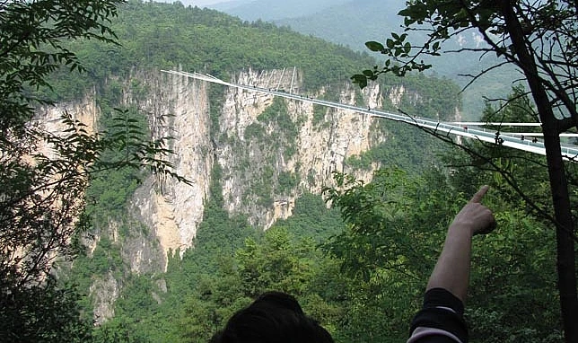The glass bridge is touted to be a "Wonder of the World" by Hunan Province