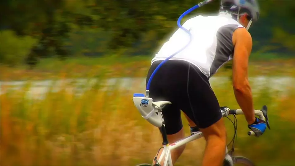KoldRush is designed to keep cyclists from overheating by dripping water from inside the helmet
