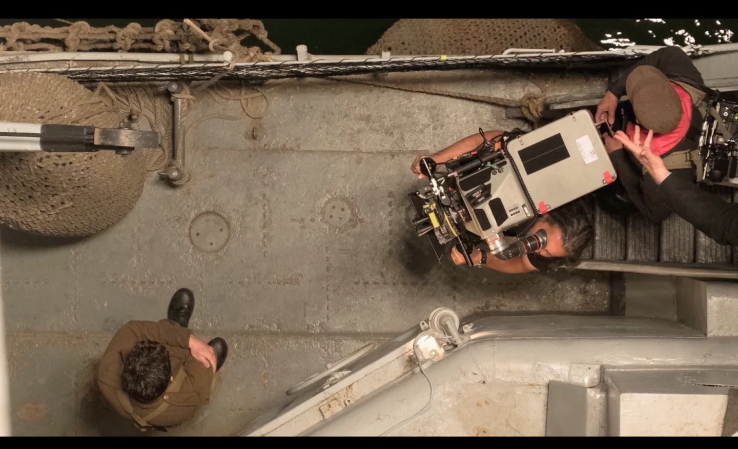 The giant bulky IMAX cameras were tricky to maneuver on set