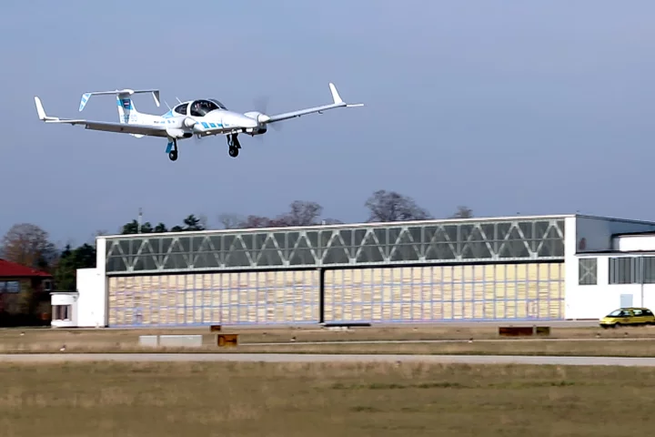 The team's modified Diamond DA42 aircraft uses the system to make an automatic landing