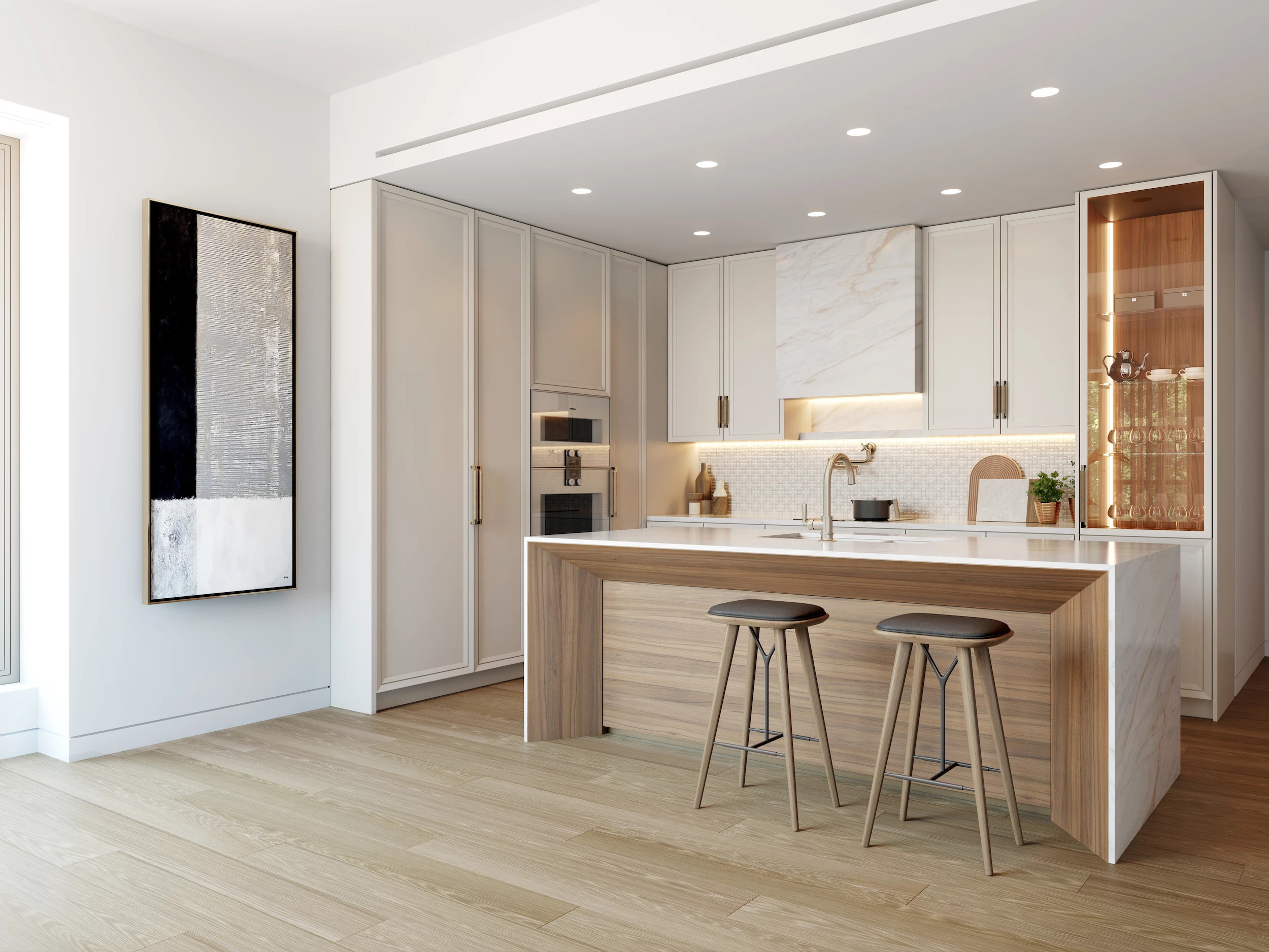 The Era's interiors will feature high-end materials like oak floors and marble countertops
