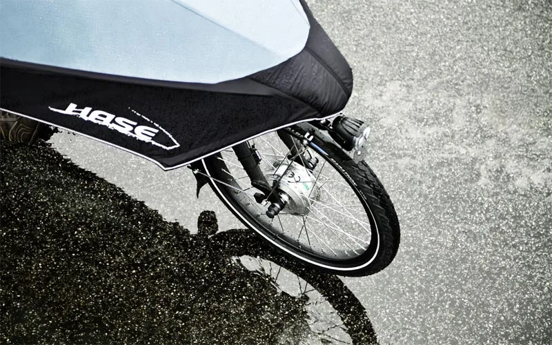 The KLIMAX trike features an electric hub motor in the front wheel