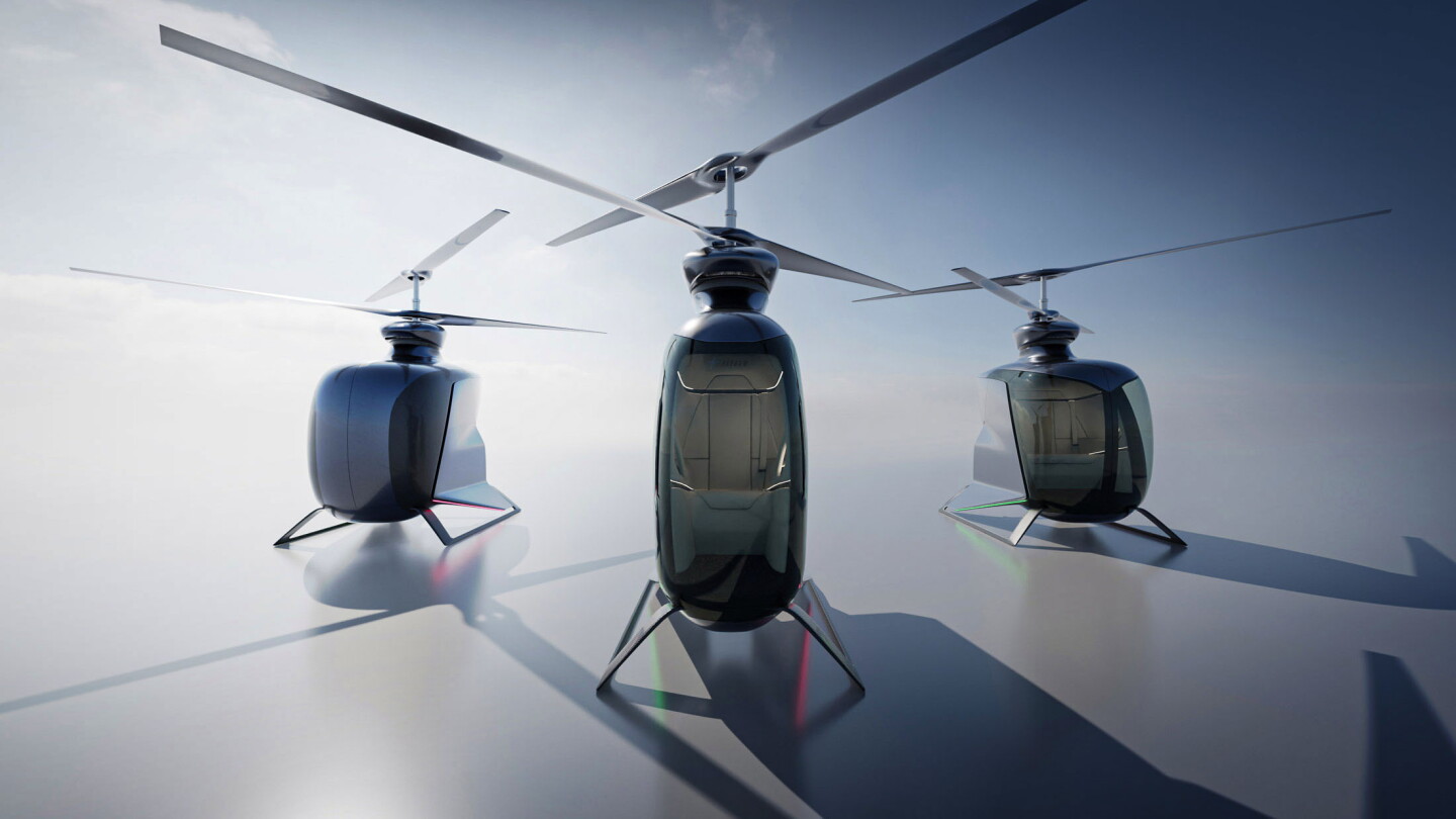 Coaxial top rotors provide plenty of lift with reduced diameter, and they also obviate a tail rotor