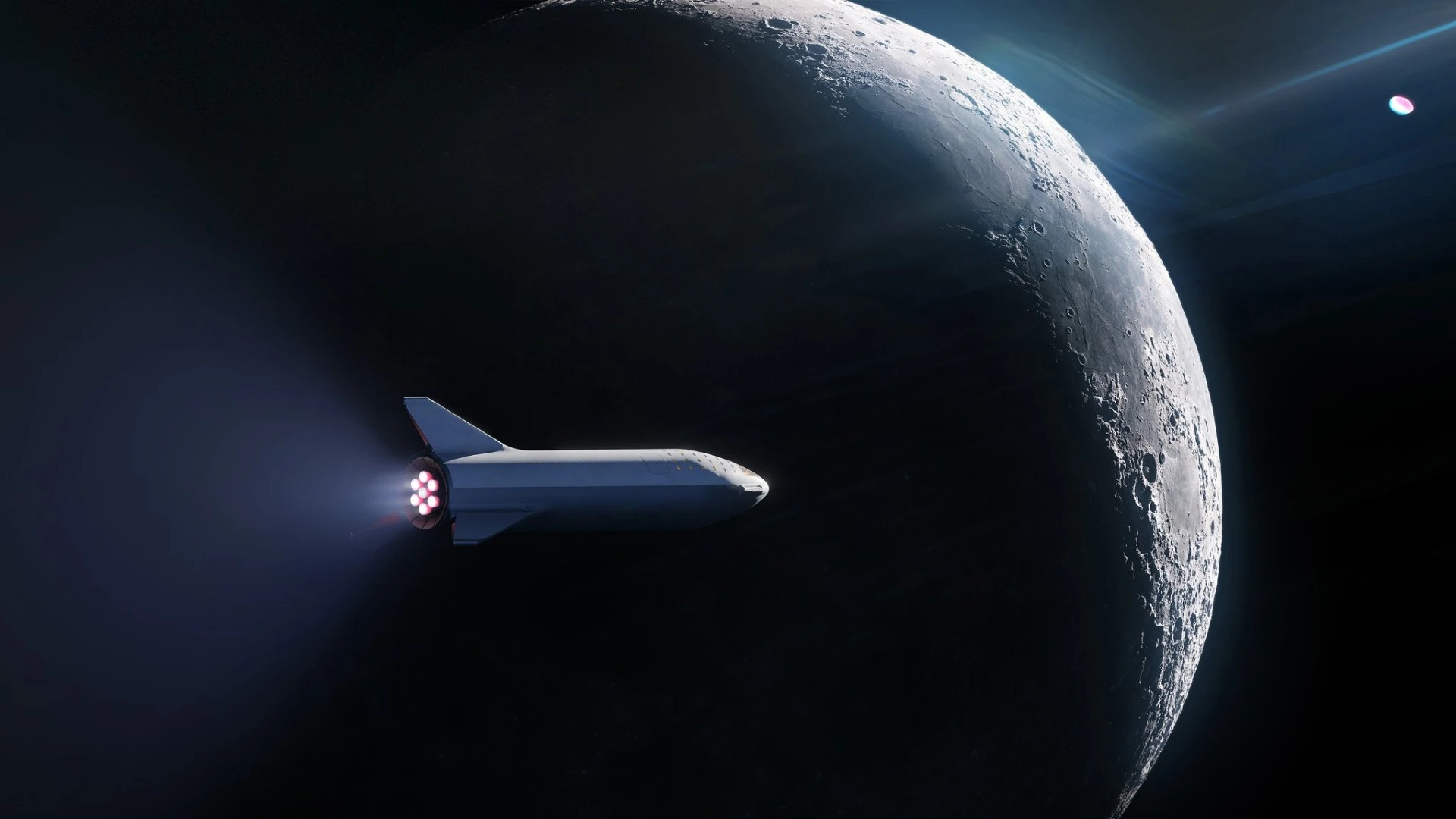 Image of the new BFR en route to the Moon
