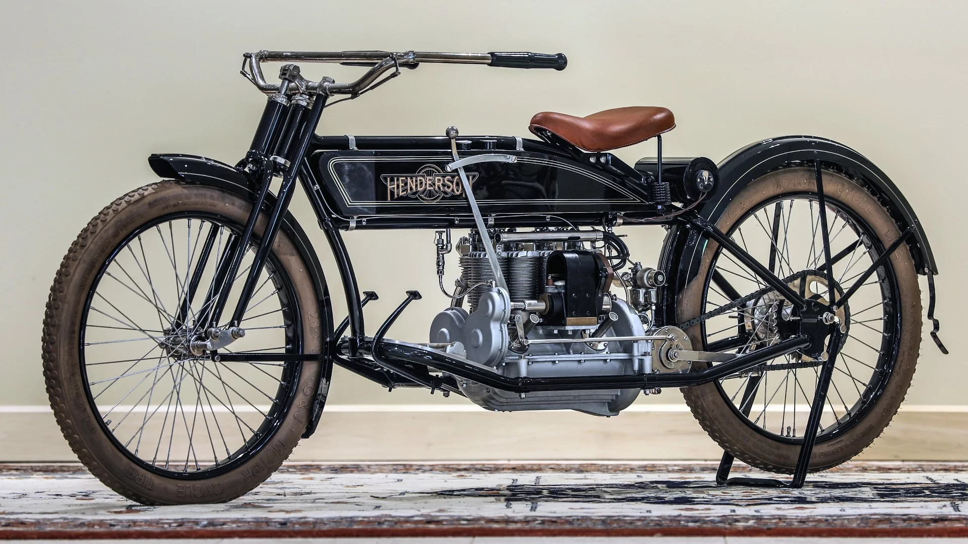 This 1914 Henderson Model C Four was estimated at $150,000 to $250,000 and sold for $81,400 in a "no reserve" auction. Official Auction Description