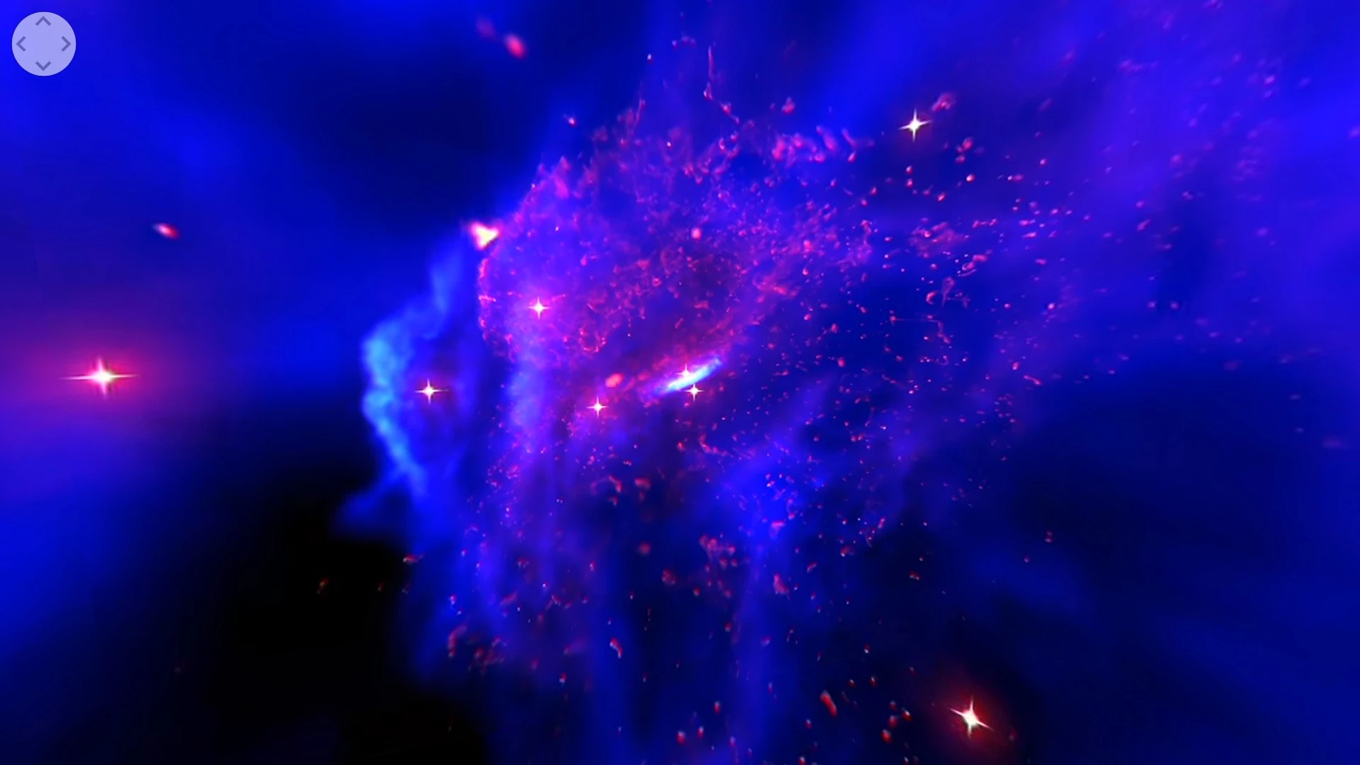 The new video shows massive stars and clouds of cosmic gas interacting with the supermassive black hole