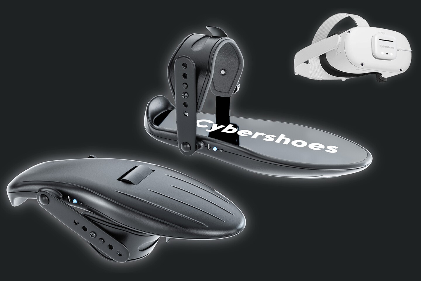 The shoes communicate with VR headsets via Bluetooth