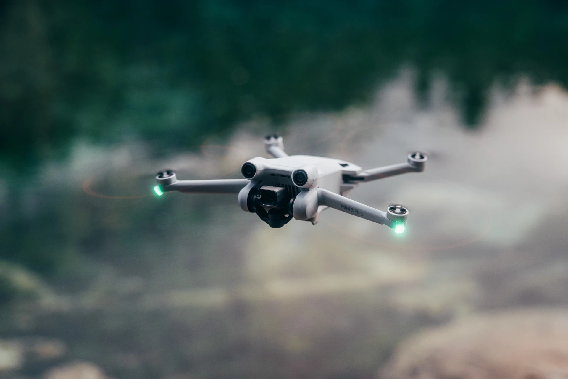 The camera gimbal can rotate 90 degrees for straight ahead, straight down and everything inbetween