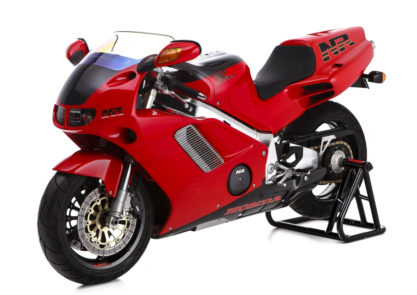 This 1992 Honda RC45 NR750 sold for $92,952 (it sold for GBP£57,500), to become the most expensive NR750 yet. Another NR750 sold for EUR€63,250 ($85,501) in Paris during the February, 2014 Retromobile festival.