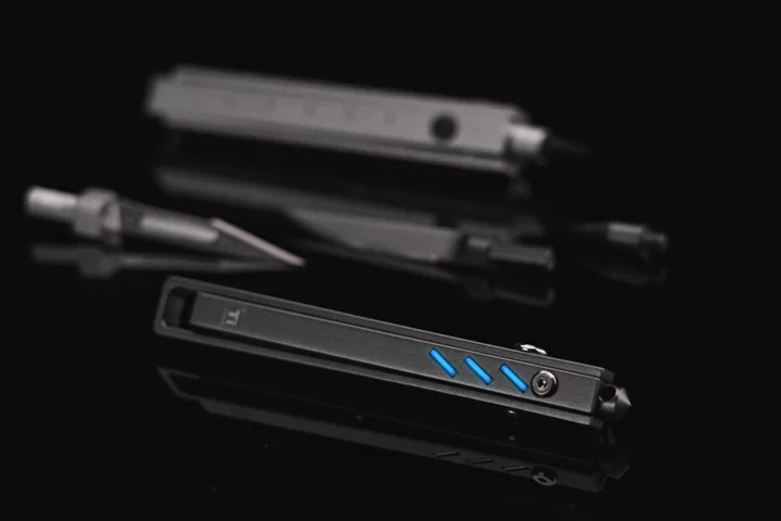 The glowing Ti-One multitool – an EDC tool for crafty, artistic and creative types, including an "eternity pen" and several different craft knife options