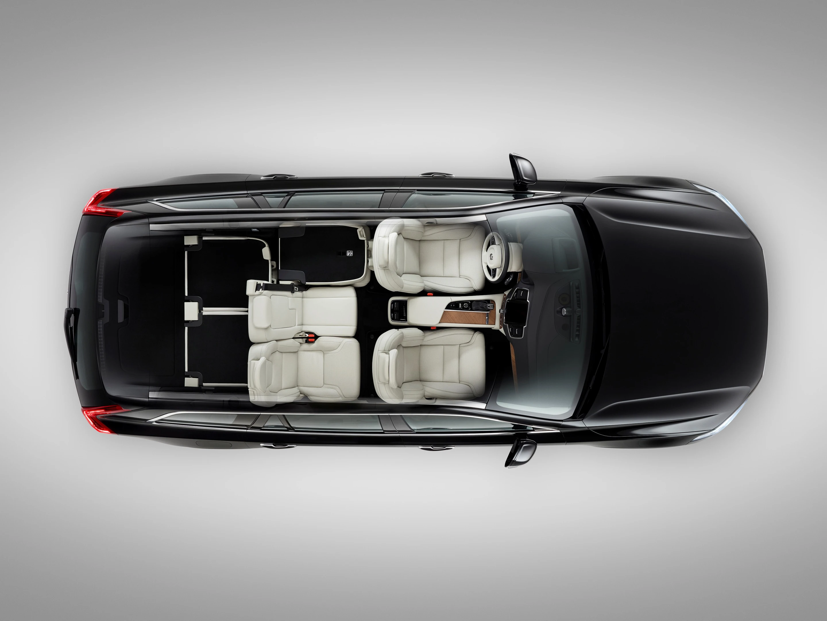 The XC90's interior is flexible and designed for families