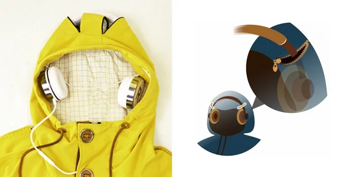 The integrated headphone system lets you wear your phones comfortably with the hood on
