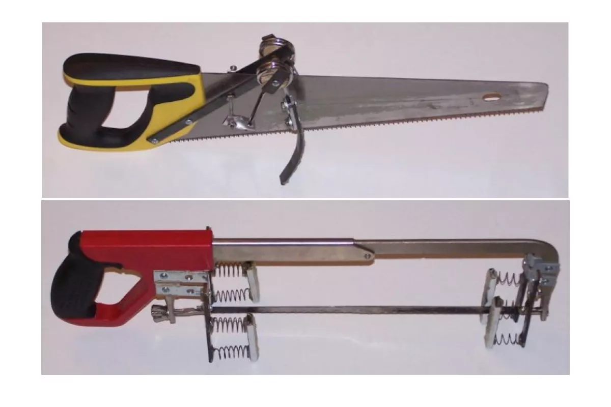 The working prototypes of John Zimmerman's recoil panel and hack saws