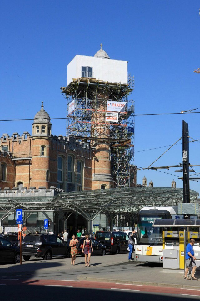 Hotel Gent rests atop the clock tower 23 meters (approx. 75 feet) above the bustling streets below