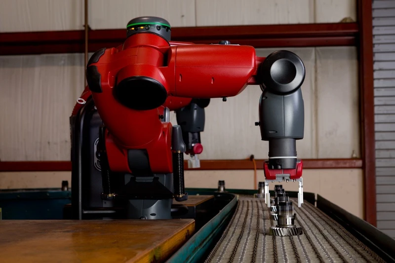 Baxter is reportedly able to safely work alongside humans, slowing down its actions when they enter its workspace, and ceasing its movements when unexpectedly making contact with them