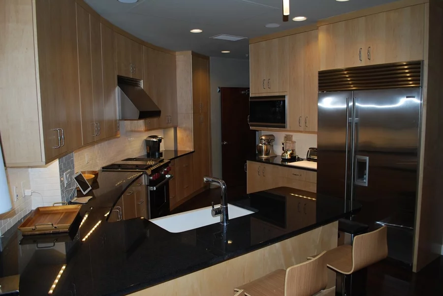 A kitchen in one of the shelter condos