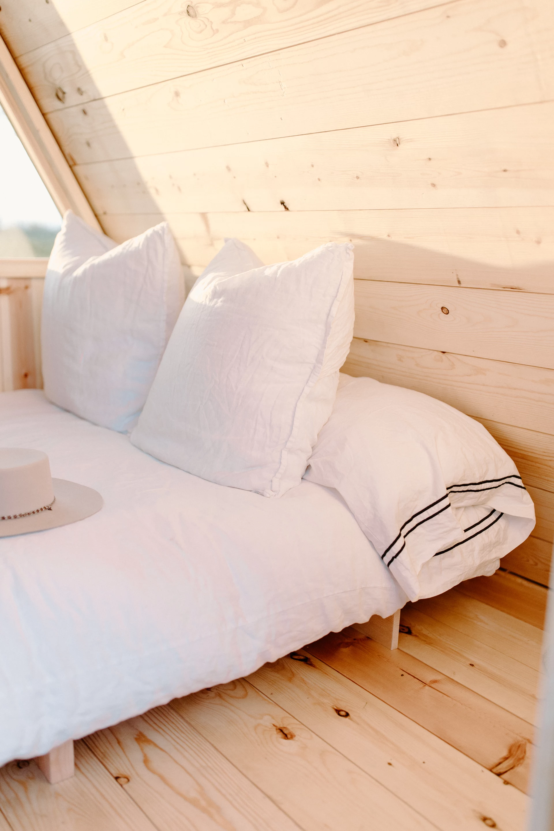 The Bivvi Cabin's interior can be fitted with a double bed and a desk