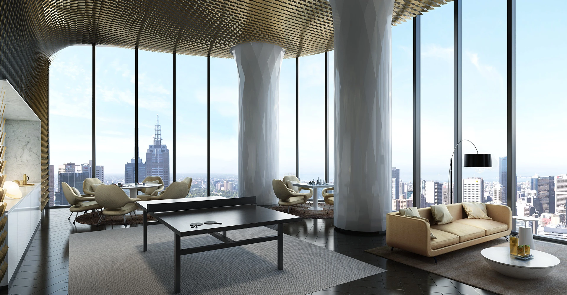 The apartments and common areas inside Melbourne's Premeir Tower will be full of chocolate, champagne, bronze and gold colors, inspired by Beyoncé's skin tones and theatre performances