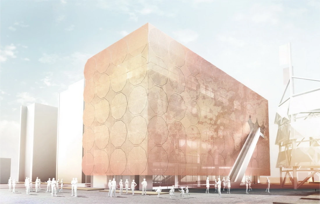 When all umbrellas are open the facade becomes a flat surface protecting the interior from strong winds and block excess solar gain (Image: 3Gatti)