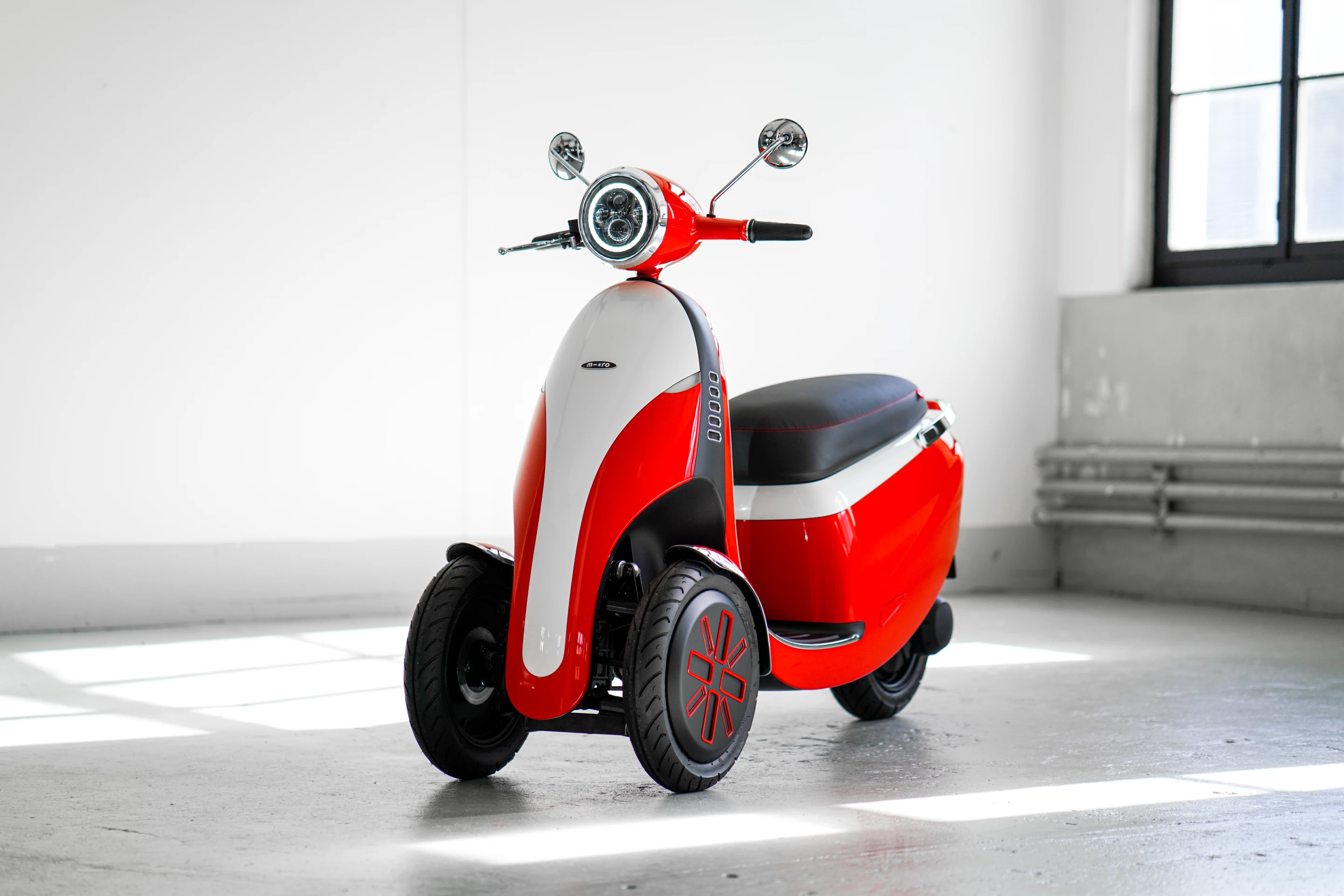 The Microletta electric three-wheeler tips the scales at 120 kg