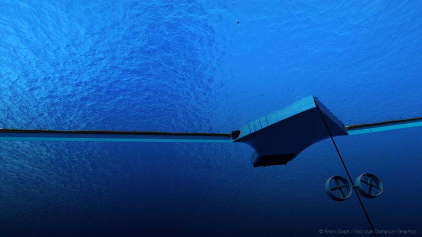 The array concept could be powered by solar energy or the ocean currents, which would make it incredibly efficient