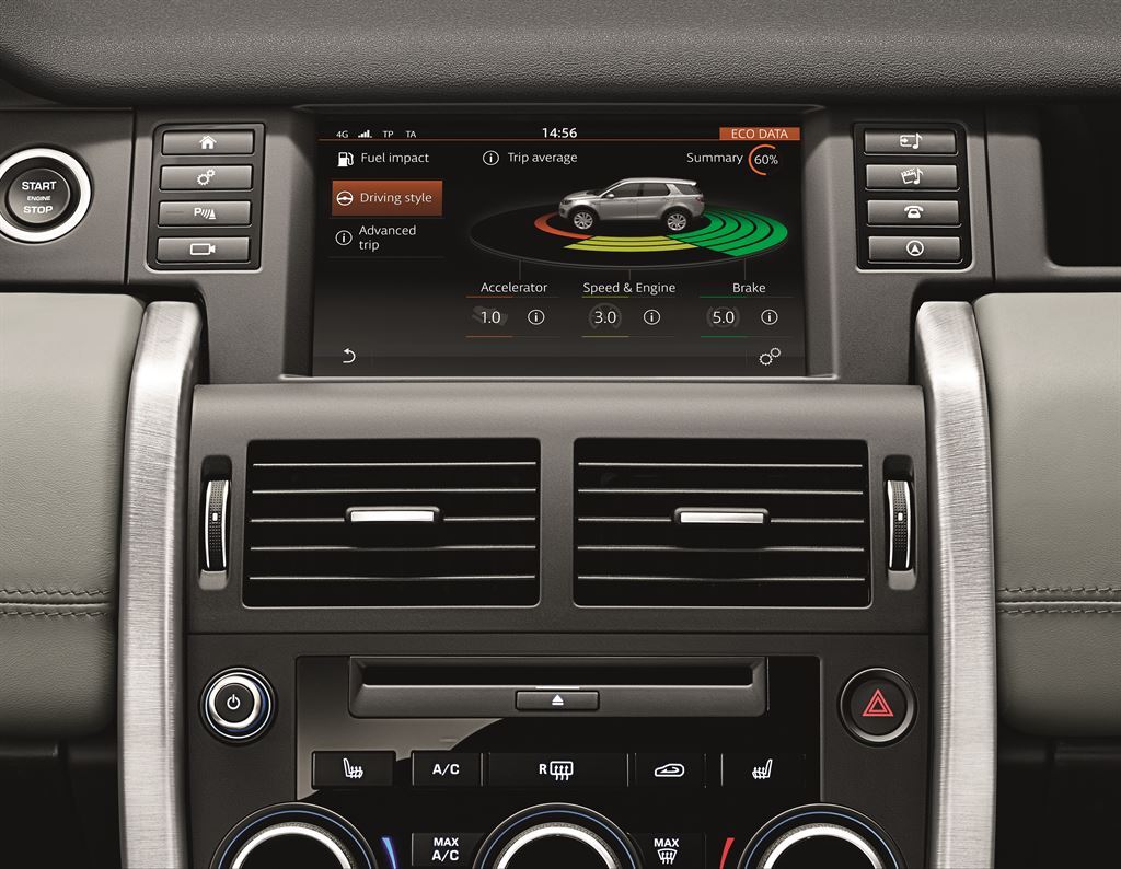 The Land Rover Discovery Sport console